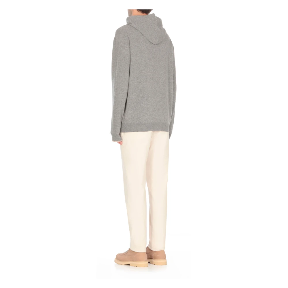 PESERICO Grijze Wollen Hoodie Gray Heren