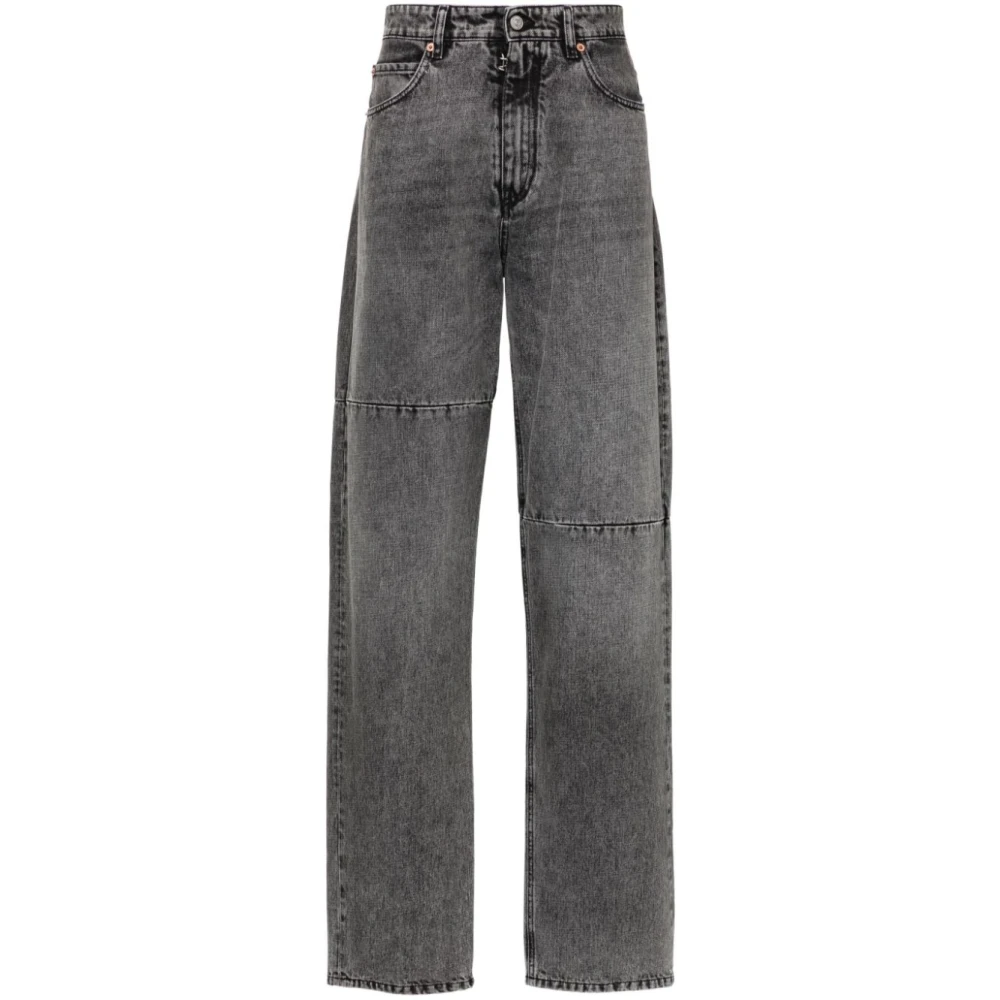 MM6 Maison Margiela Zwarte Denim Jeans Stonewashed Panel Design Black Heren