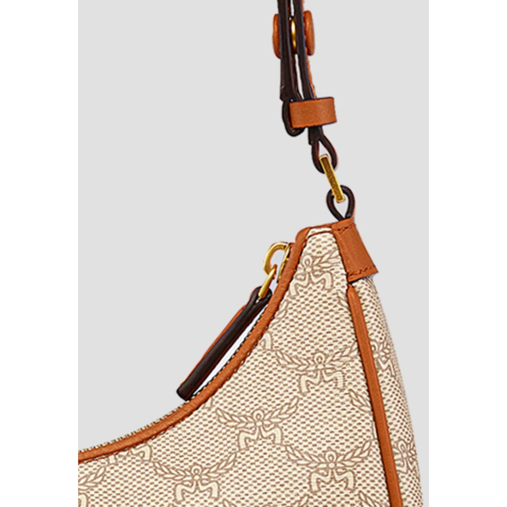 MCM Oplopende Maan Hobo in Lauretos Beige Dames