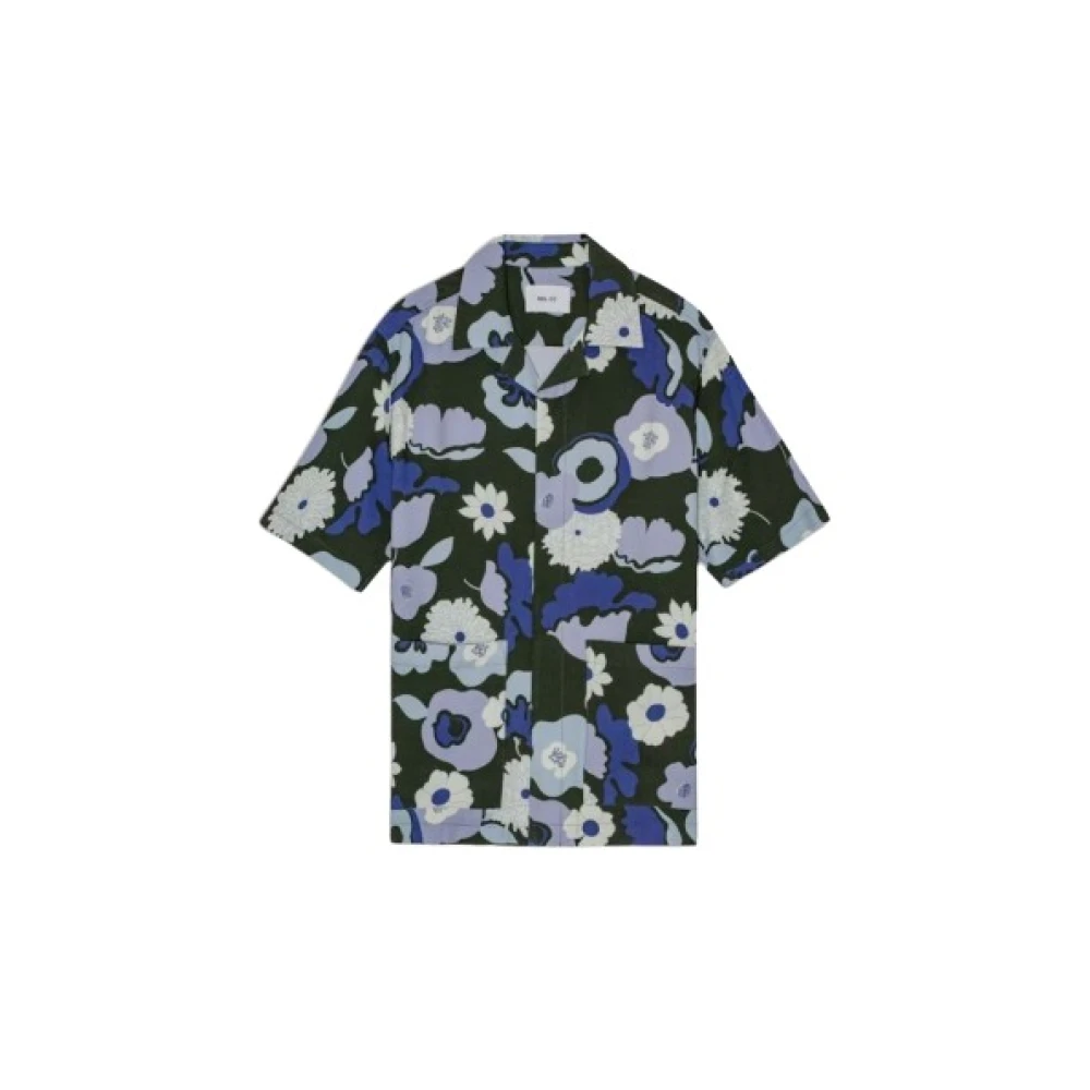 Nn07 Bloemenprint Viscose Polo Shirt Multicolor Heren