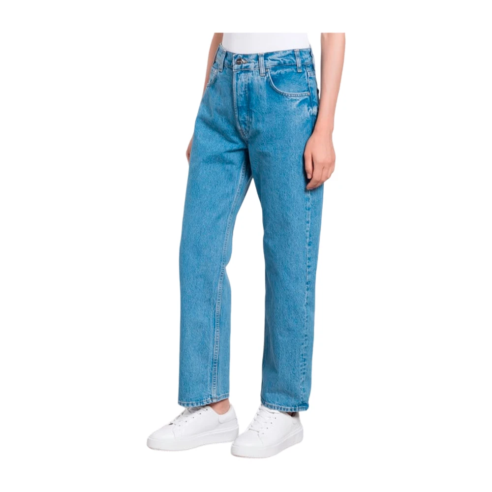 Anine Bing Slim Fit Jeans met Vijf Zakken Blue Dames