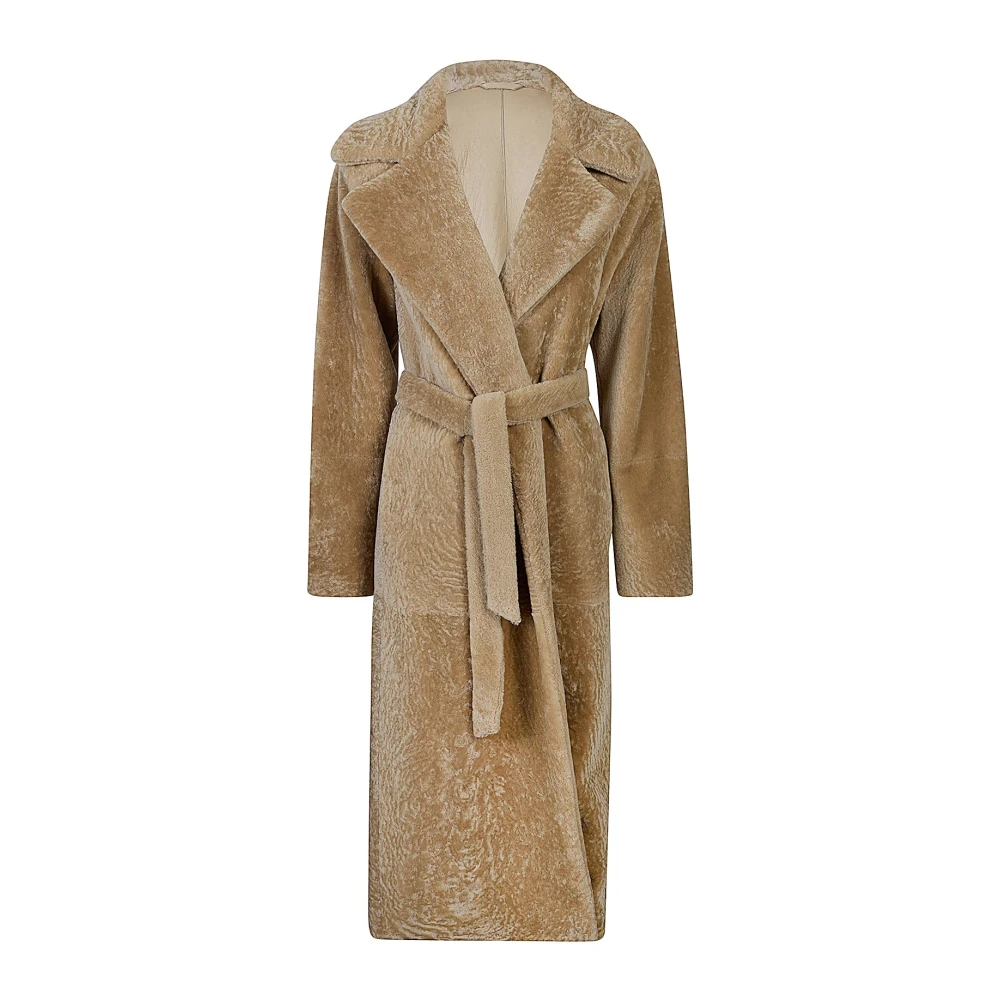 Eleventy Beige Cappotto Lungo Shearling