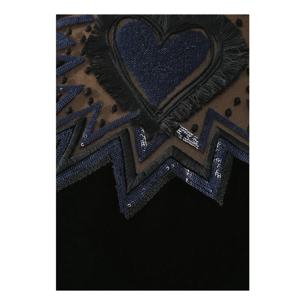 Fendi Fluweel Midi Jurk met Bontafwerking Black Dames