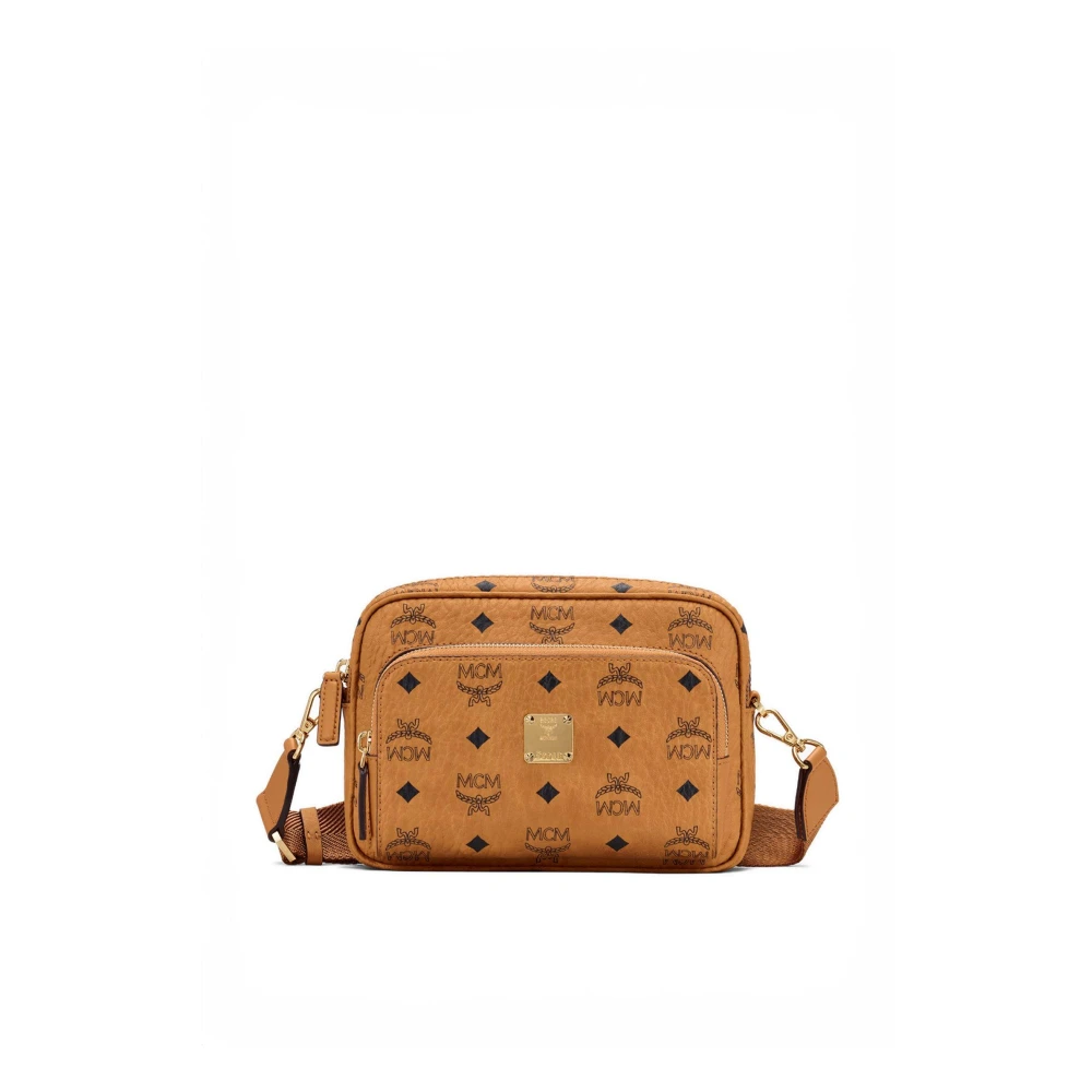 MCM Aren Schoudertas in Visetos Brown Dames