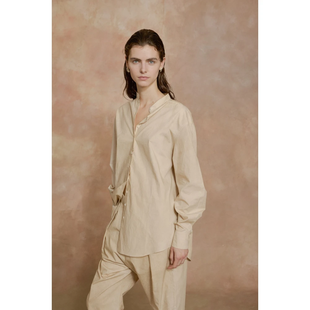 Cortana Yoko beige maltinto popeline overhemd Beige Dames