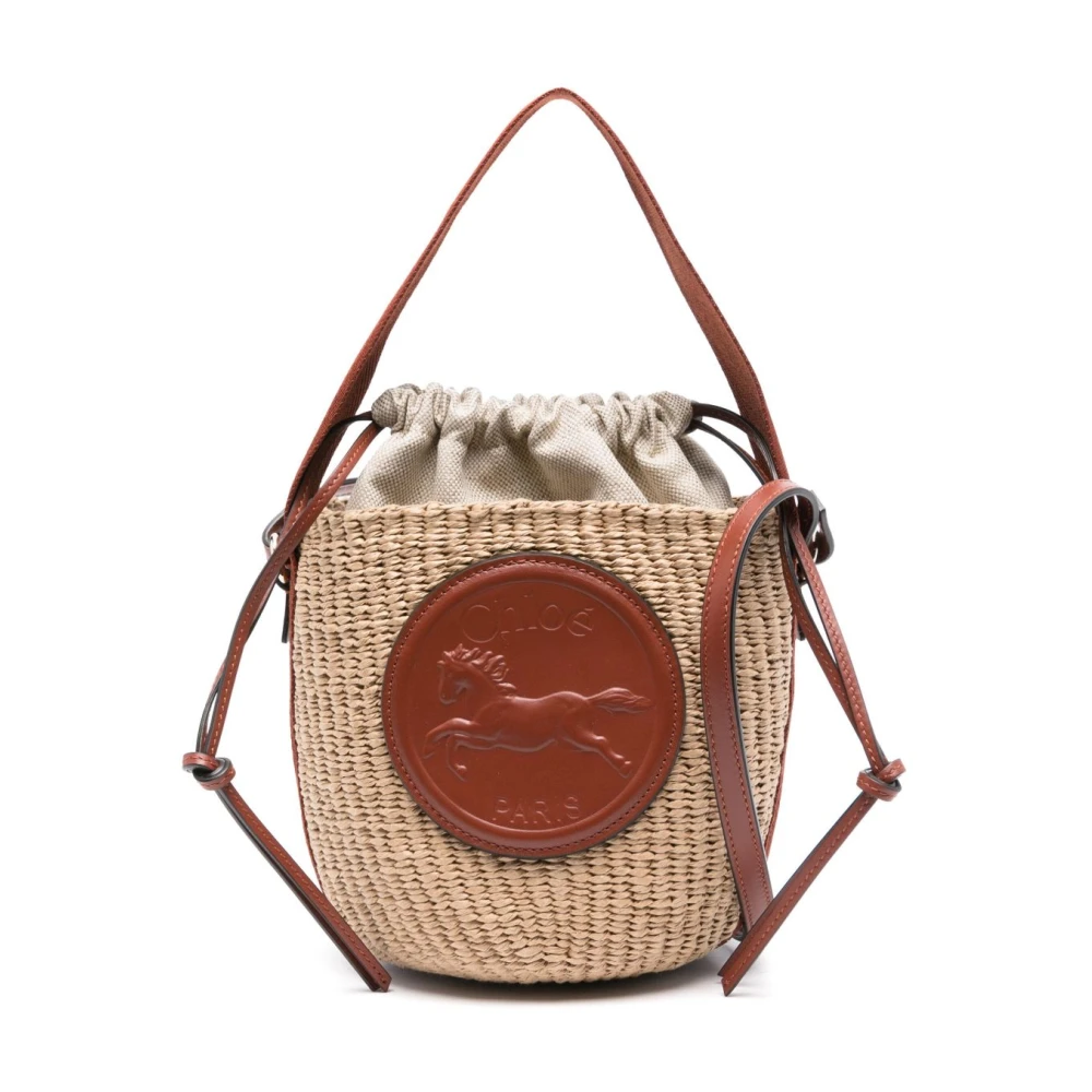 Chloé Women's Beige Paper And Calfskin Crossbody Bag - Bucket Bags - One Size - Bags