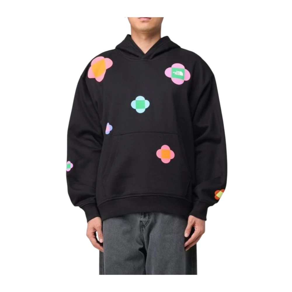 The North Face Oversized Hoodie met Voorzak Black Heren
