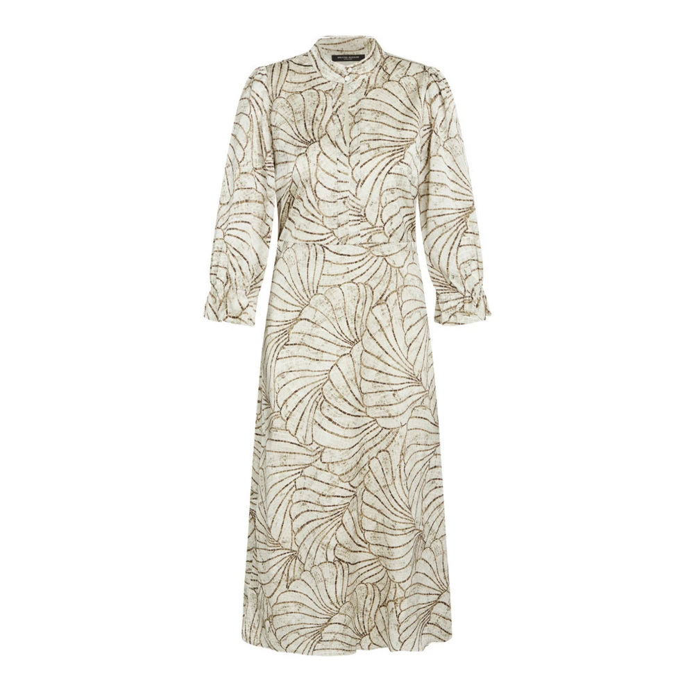 Bruuns Bazaar Elegante Mosaic Print Jurk Beige Dames