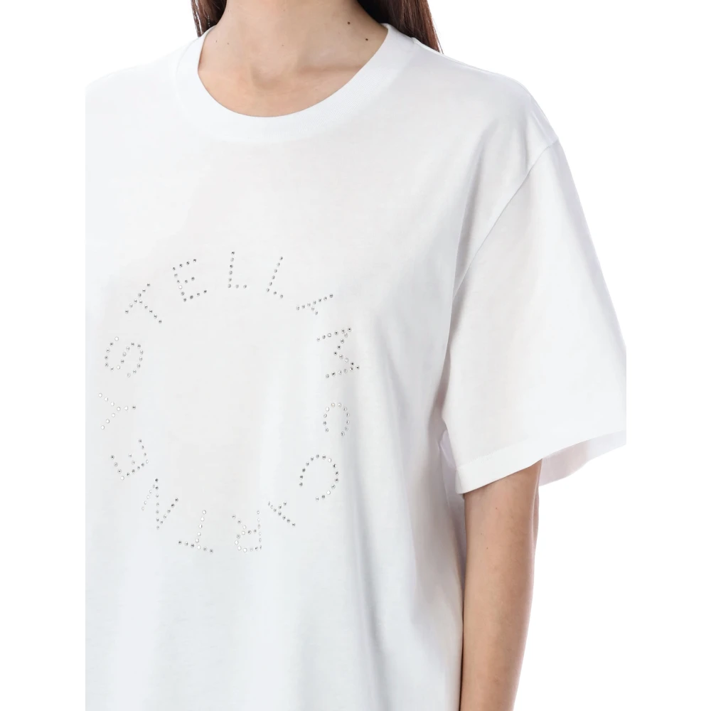 Stella Mccartney Wit Diamant Logo T-Shirt voor Dames White Dames