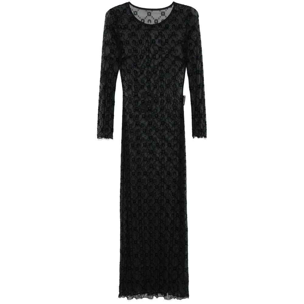 Marine Serre Stijlvolle Zwarte Jurk Black Dames