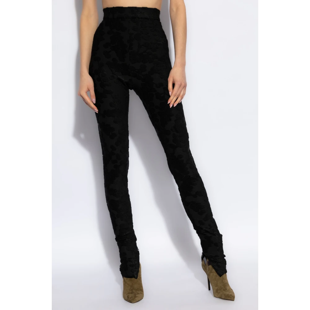 Balmain Leggings met verborgen ritsen aan de zoom Black Dames