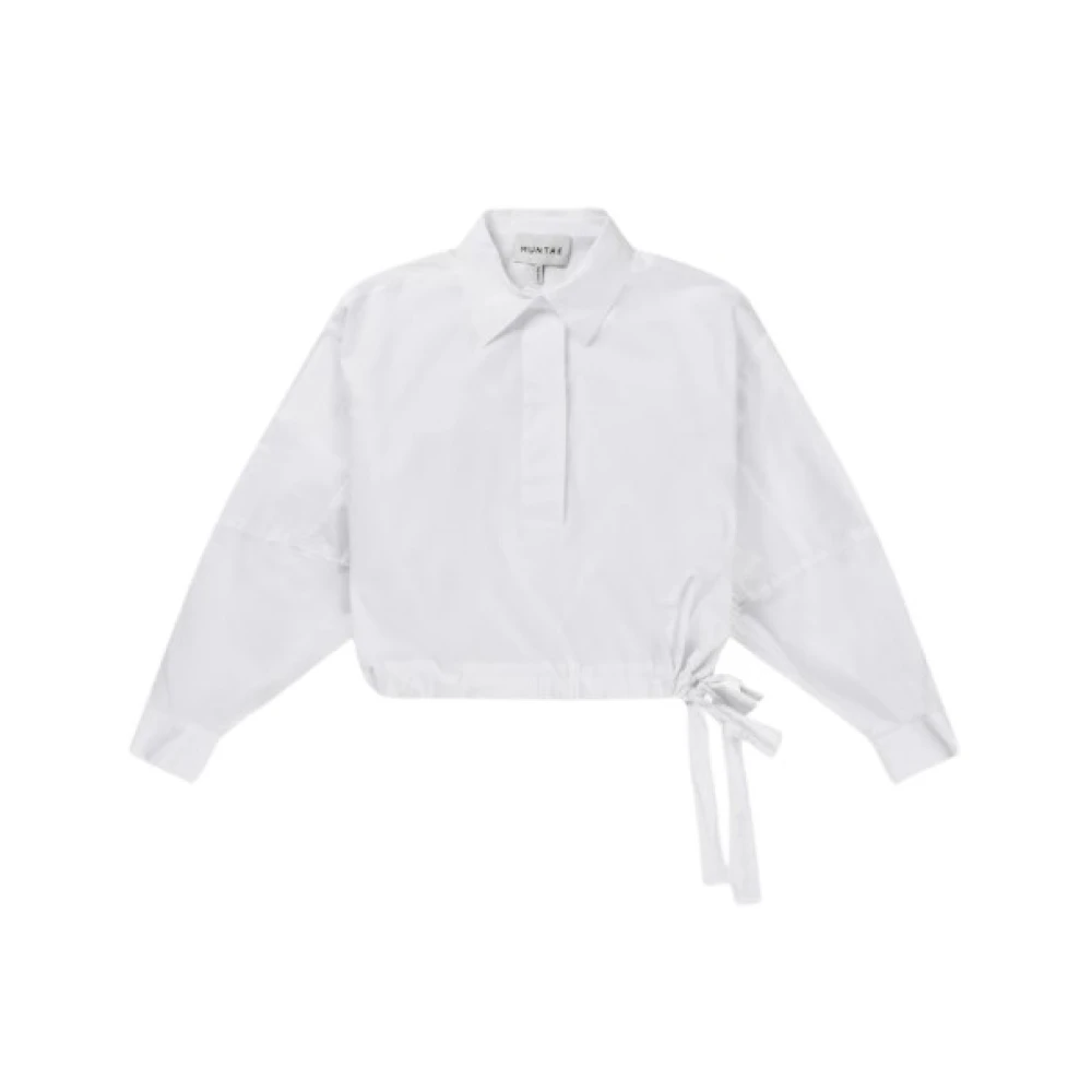 Munthe Witte Blouse met Strikdetail White Dames