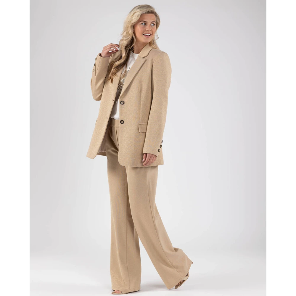 Nukus Lurex Blazer Fw24029 Yellow Dames
