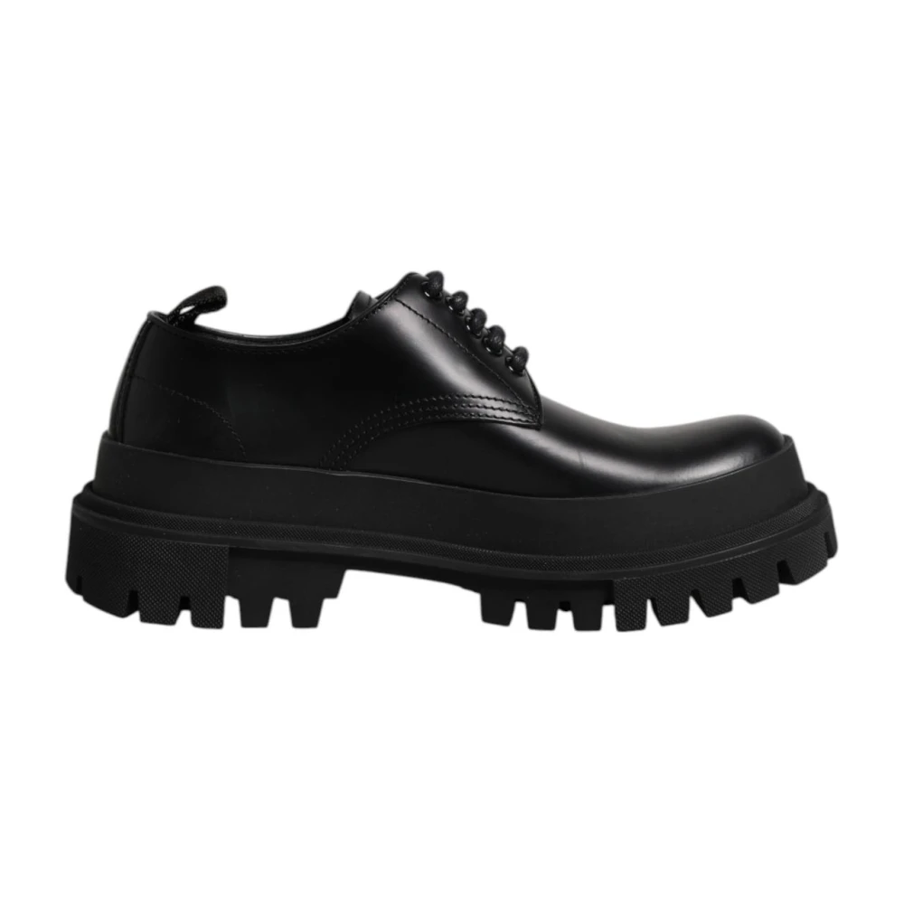 Dolce & Gabbana Uomo Nero Scarpe Derby In Pelle Nera
