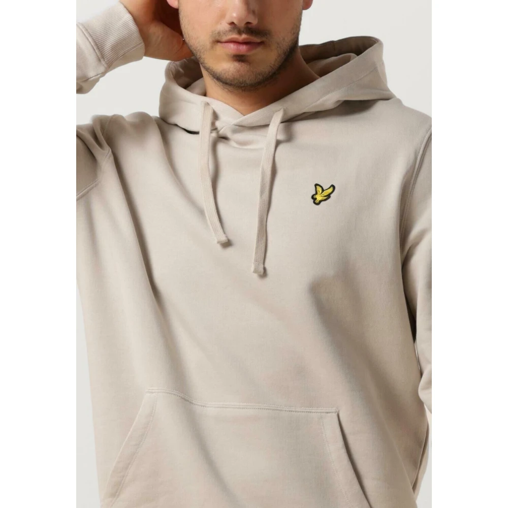 Lyle & Scott Beige Pullover Hoodie voor Mannen Beige Heren