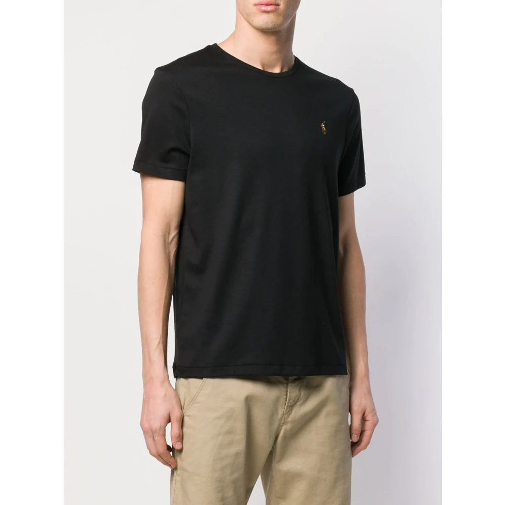 Polo Ralph Lauren Geborduurde Slim Fit Katoenen T-shirt Black Heren