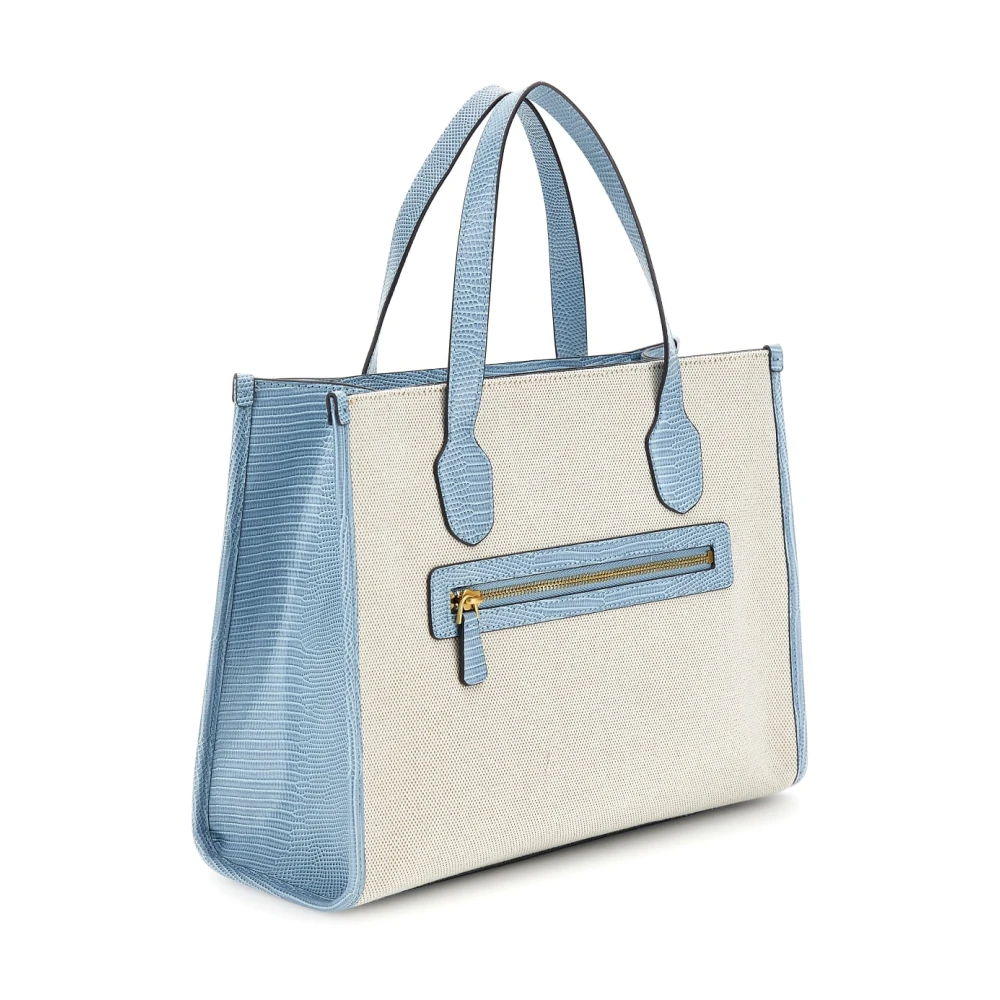 Guess G Status 2 Compartiment Natural Light Denim Tas Beige Dames