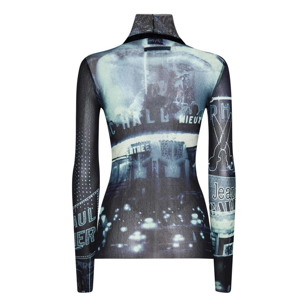 Jean Paul Gaultier Blauwe Tule Bovenkleding Elegante Chic Stijl Blue Dames