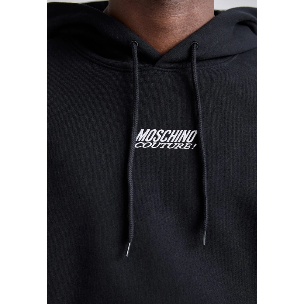 Moschino Zwarte Hoodie Sweatshirt Katoen Regular Fit Black Heren