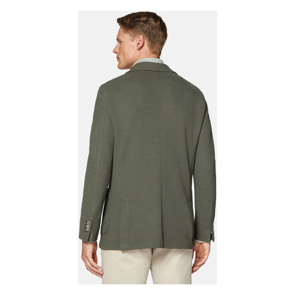 Boggi Milano Militaire jas in gestructureerde wollen jersey Beige Heren