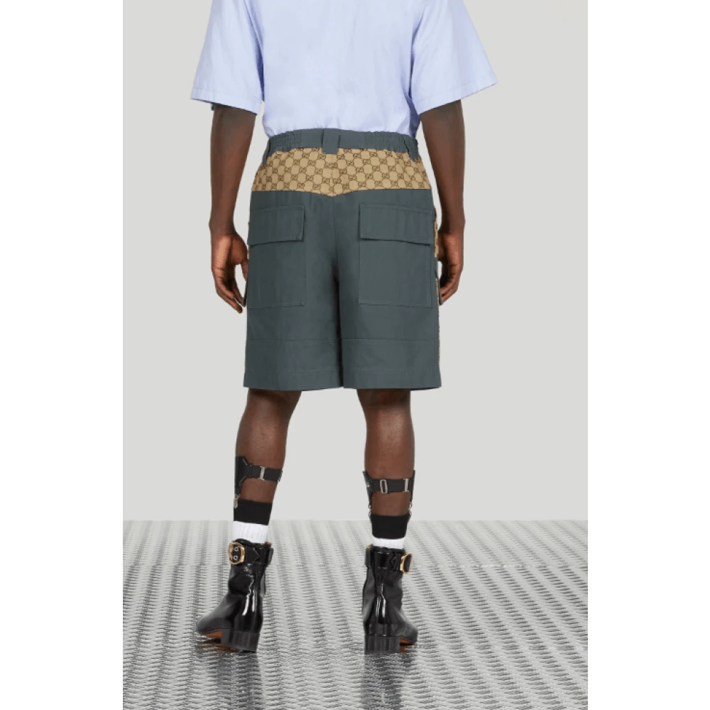 Gucci Canvas Bermuda Shorts Gray Heren