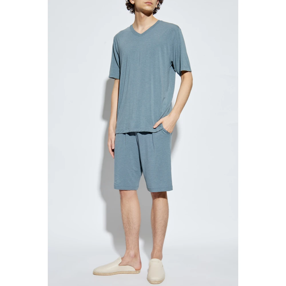 Hanro T-shirt 'Casuals' Blue Heren