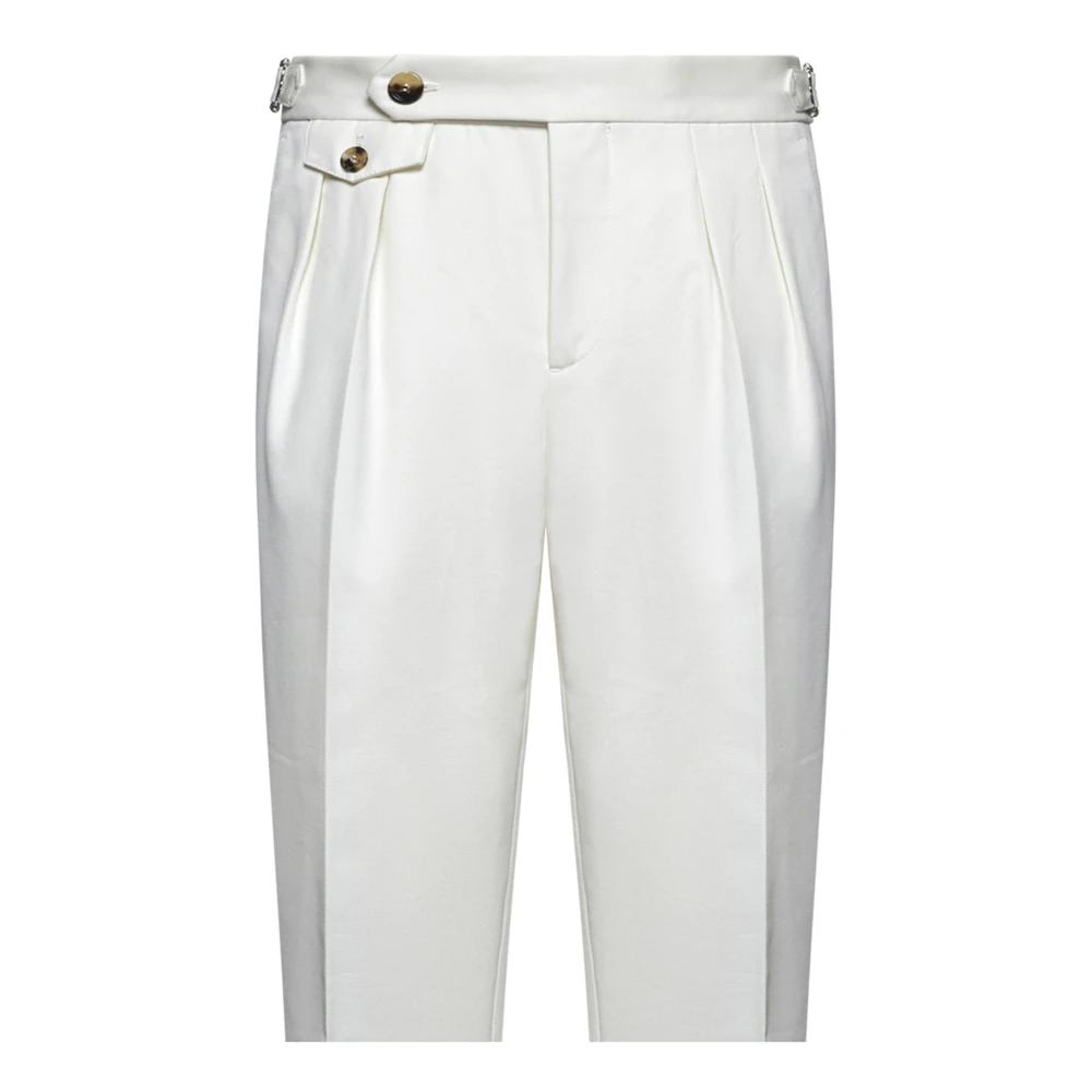 BRUNELLO CUCINELLI Ivoor Wollen Broek Beige Heren