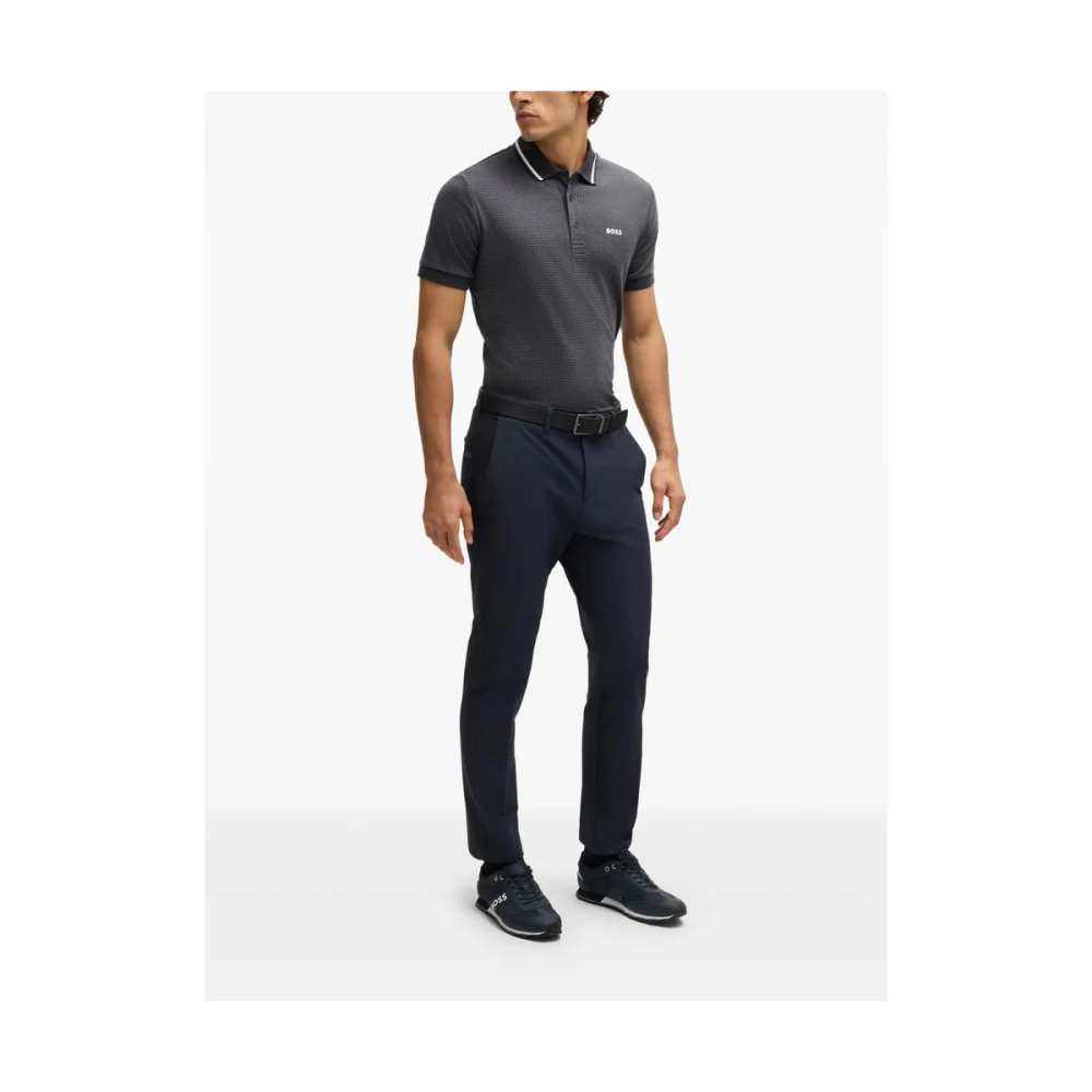 Hugo Boss Grijze Polo Sweater met Logodetail Gray Heren