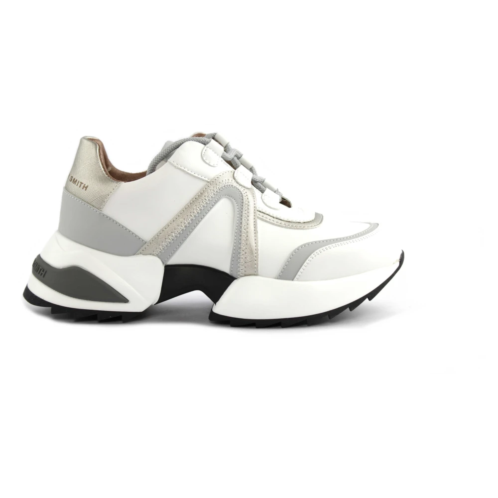 Alexander Smith Witte Zilveren Stijlvolle Sneakers White Dames