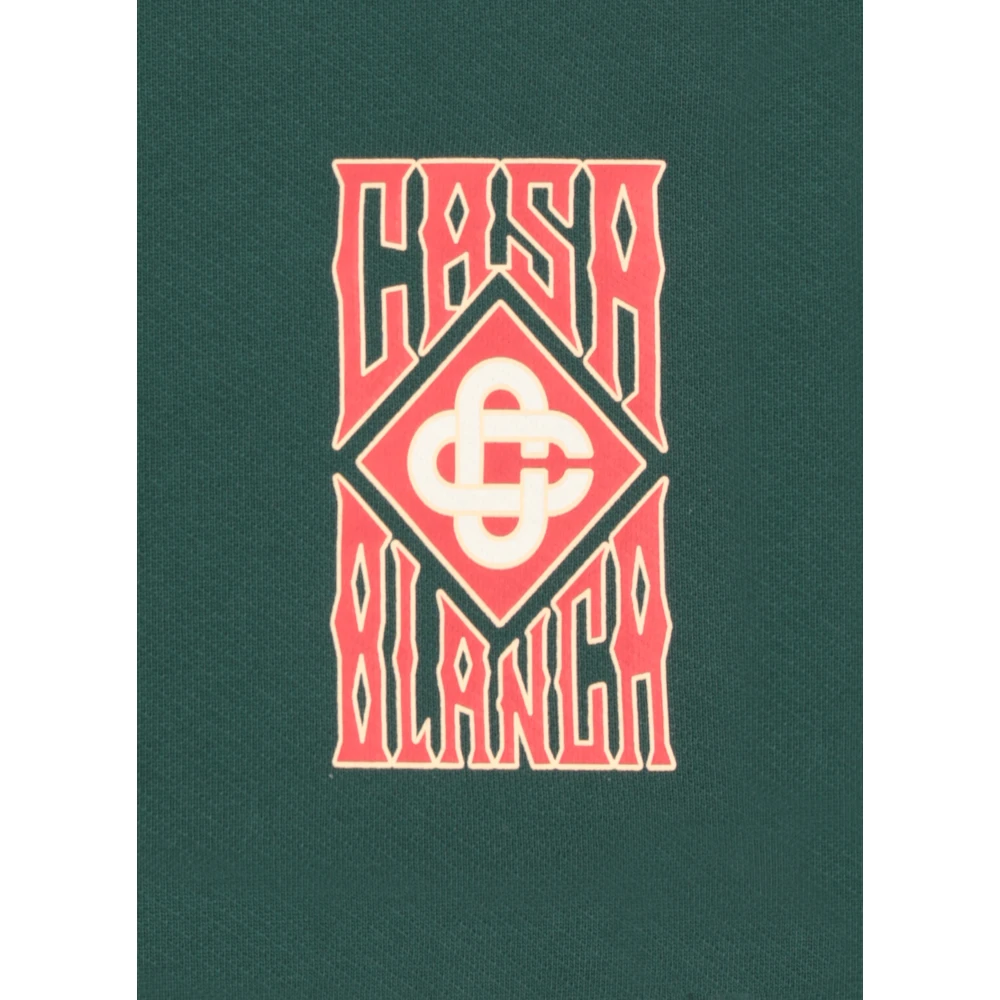 Casablanca Groene katoenen shorts met gotisch logo Green Heren