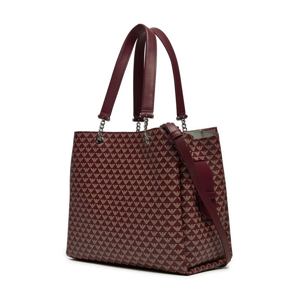 Emporio Armani Logo Print Afneembare Band Schoudertas Brown Dames