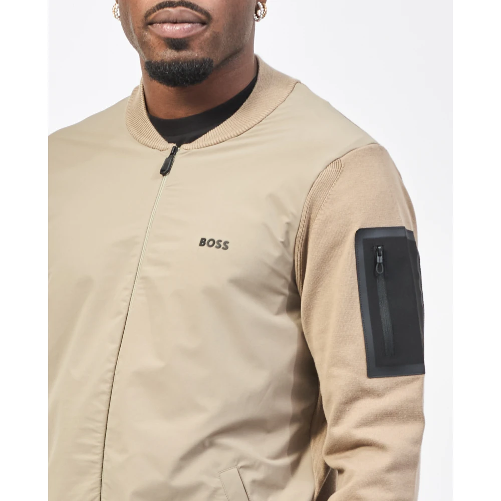 Hugo Boss Beige Jas met Logodetail Beige Heren