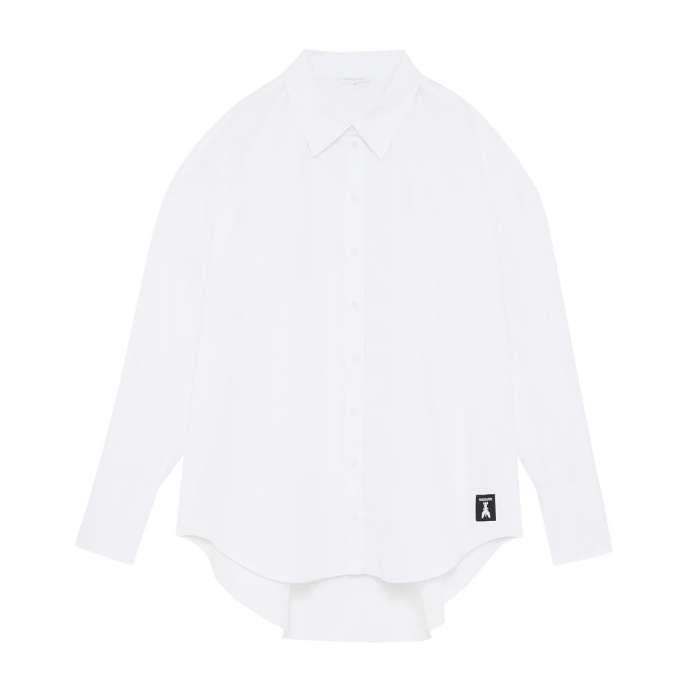 PATRIZIA PEPE Overhemd Essential katoenen overshirt White Dames