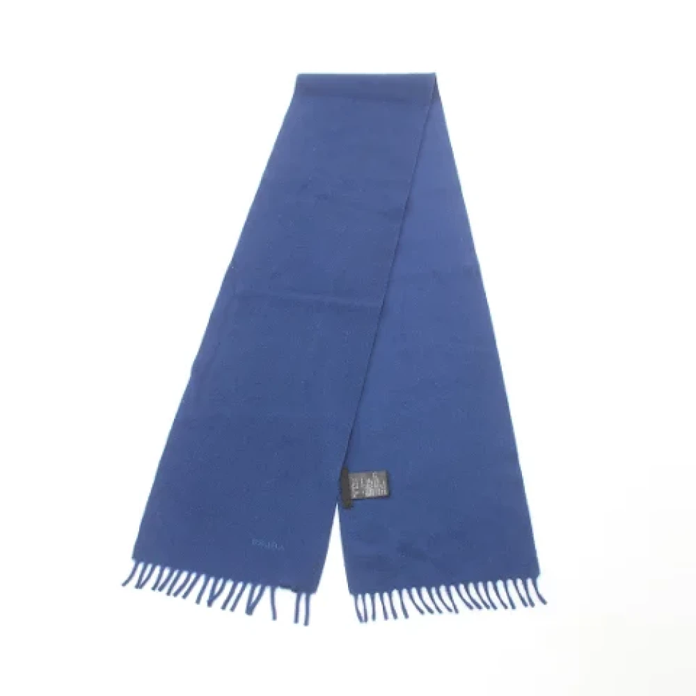 Prada Vintage Pre-owned Cashmere scarves Blue Dames