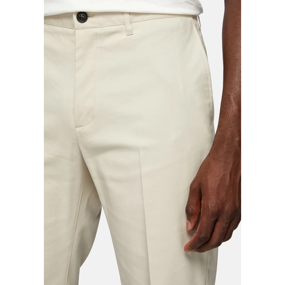 Boggi Milano Tech Katoenen Broek Beige Heren
