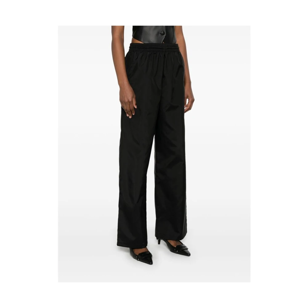 Wardrobe.nyc Zwarte Textuur Wijde Pijp Broek Black Dames