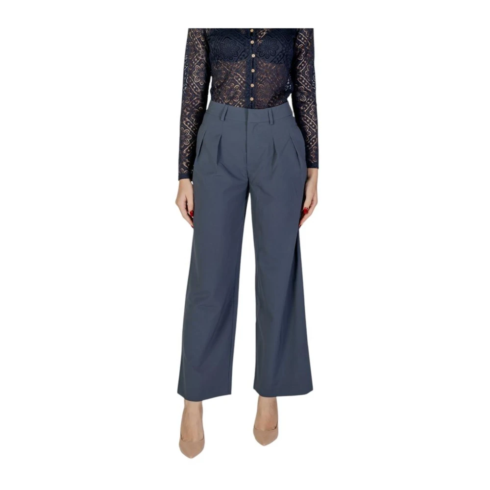 Calvin Klein Jeans Women's Gray Wide Trousers, W27, Polyester Blend Palace Trousers
