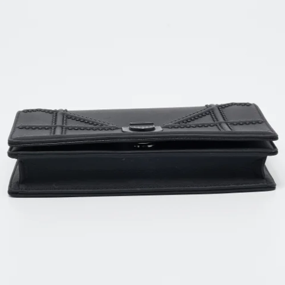 Dior Vintage Pre-owned Leather wallets Black Dames