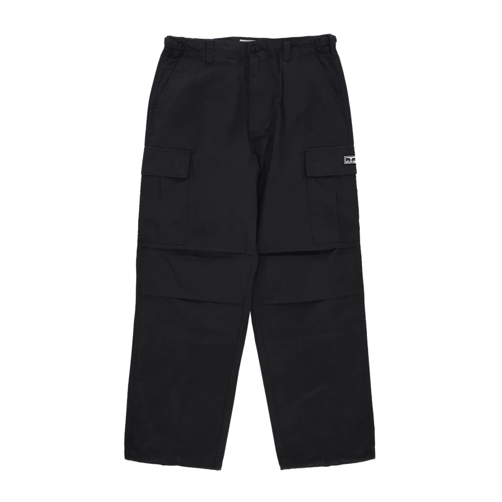 Obey Black Straight Trousers, Male, W36, Cargo Pant Washed