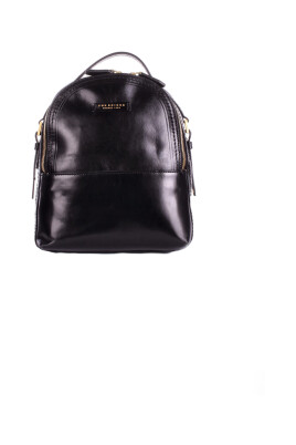 sac-a-dos-en-cuir-noir-logo-avant-fermeture-eclair