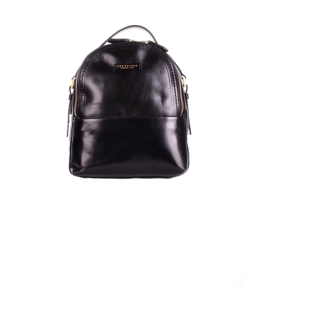 The Bridge Donna Nero Zaino In Pelle Logo Frontale Zip