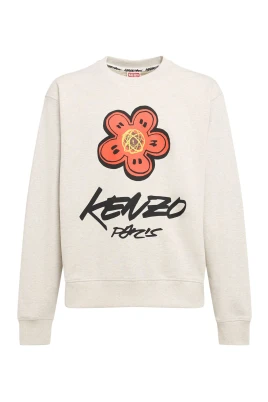 Blomma Grafiskt Tryck Crew Neck Sweatshirt
