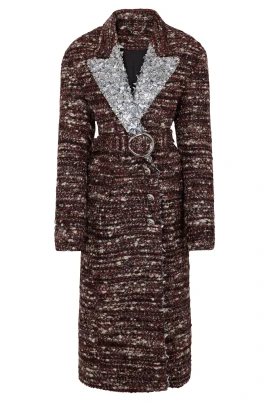 Lila Ull Boucle Paljettrock