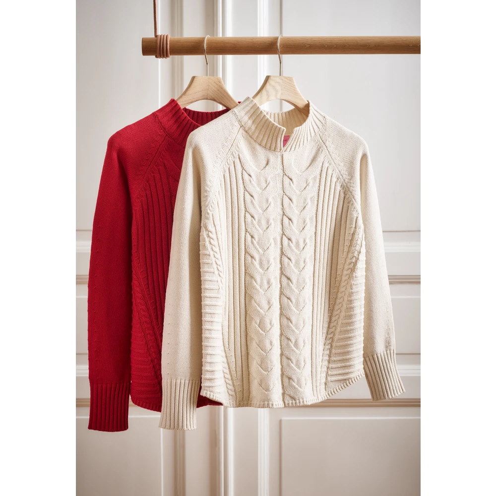 Betty Barclay Gebreide trui met kabeldetail Beige Dames