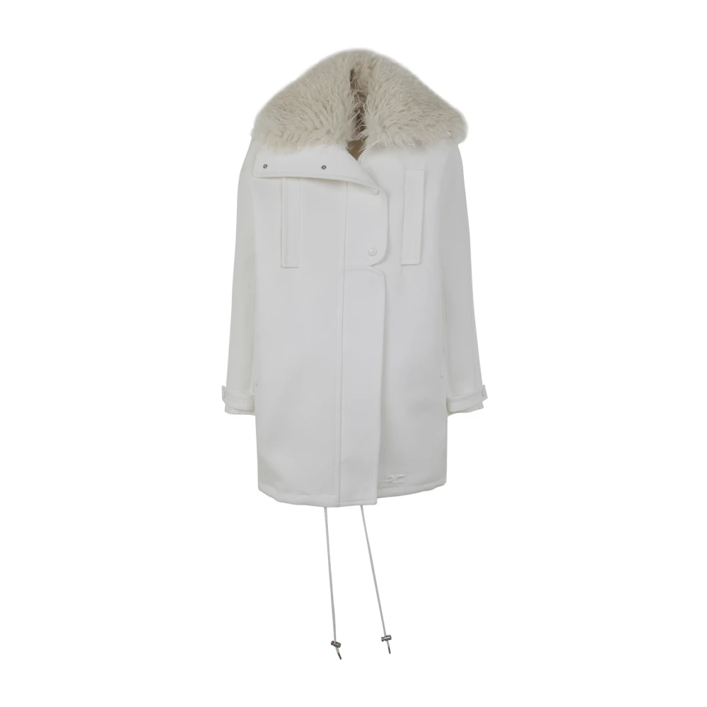 Courrèges Witte Tech Twill Parka Jas White Dames