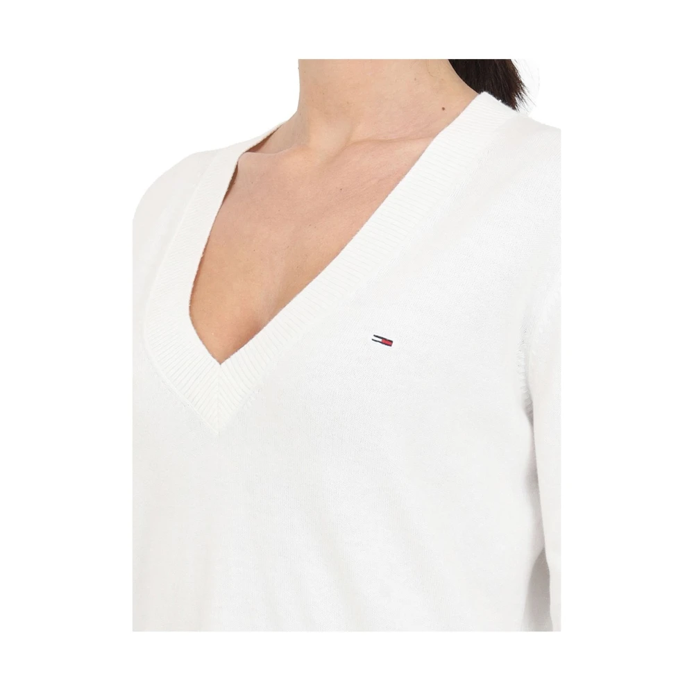 Tommy Jeans Witte Sweater Elegant Veelzijdig Tijdloos White Dames