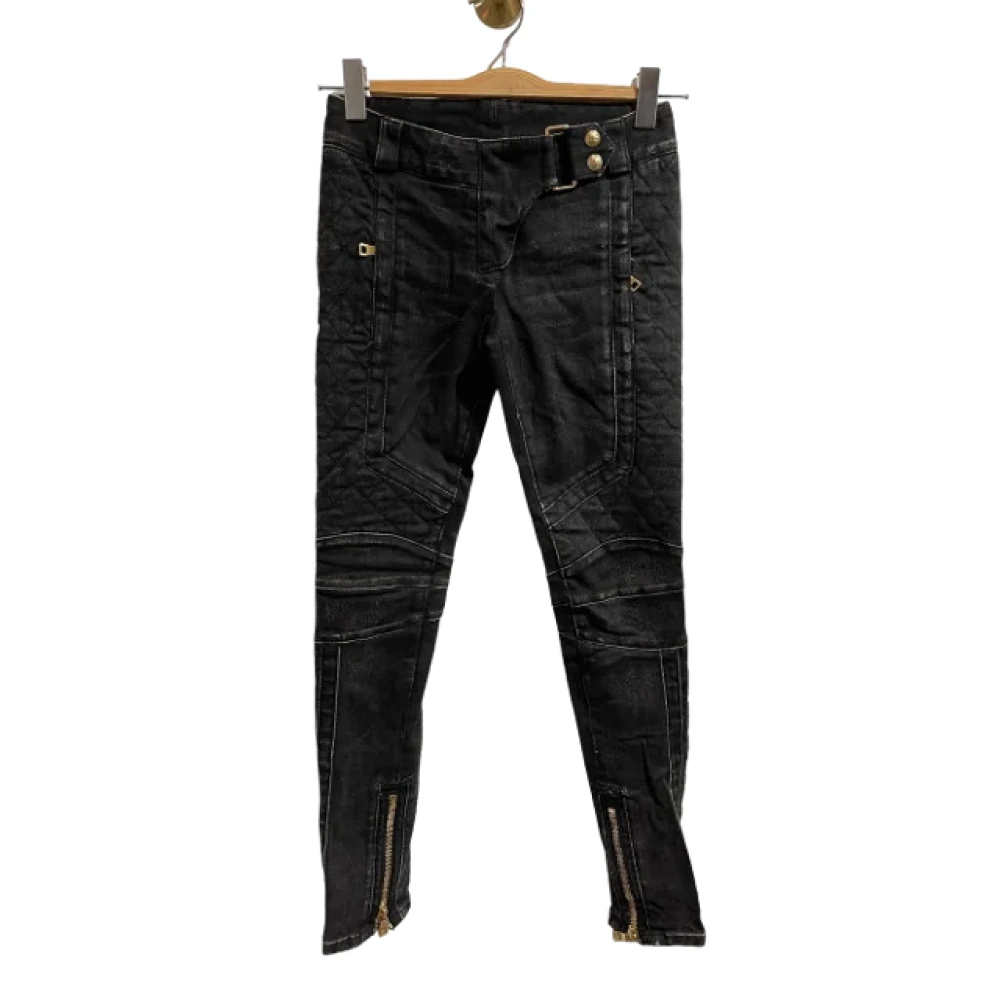 Balmain Pre-owned Cotton jeans Black Dames