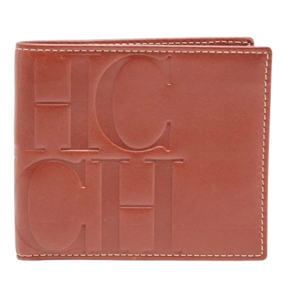 Carolina Herrera Pre-owned Leather wallets Beige Heren