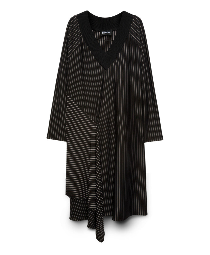 robe-a-rayures-avec-encolure-cotelee