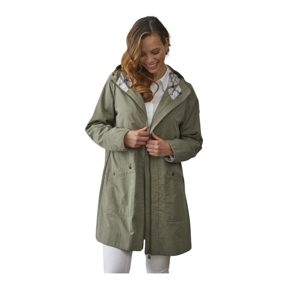 Junge Comfort Fit Olijf Hoodie Jas Green Dames